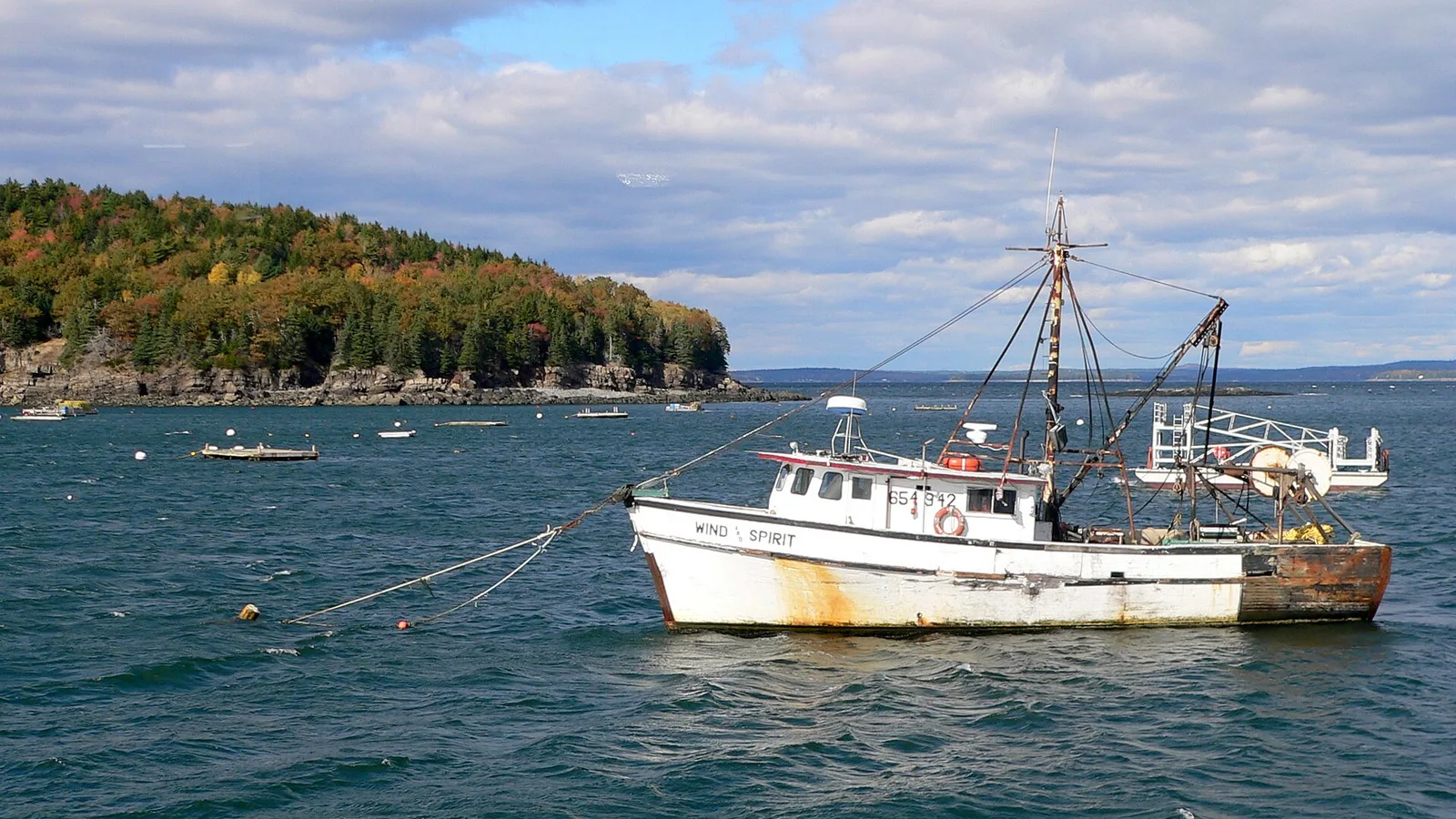 A lobster boat at Bar Harbor