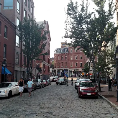 A street in Portland's Old Port