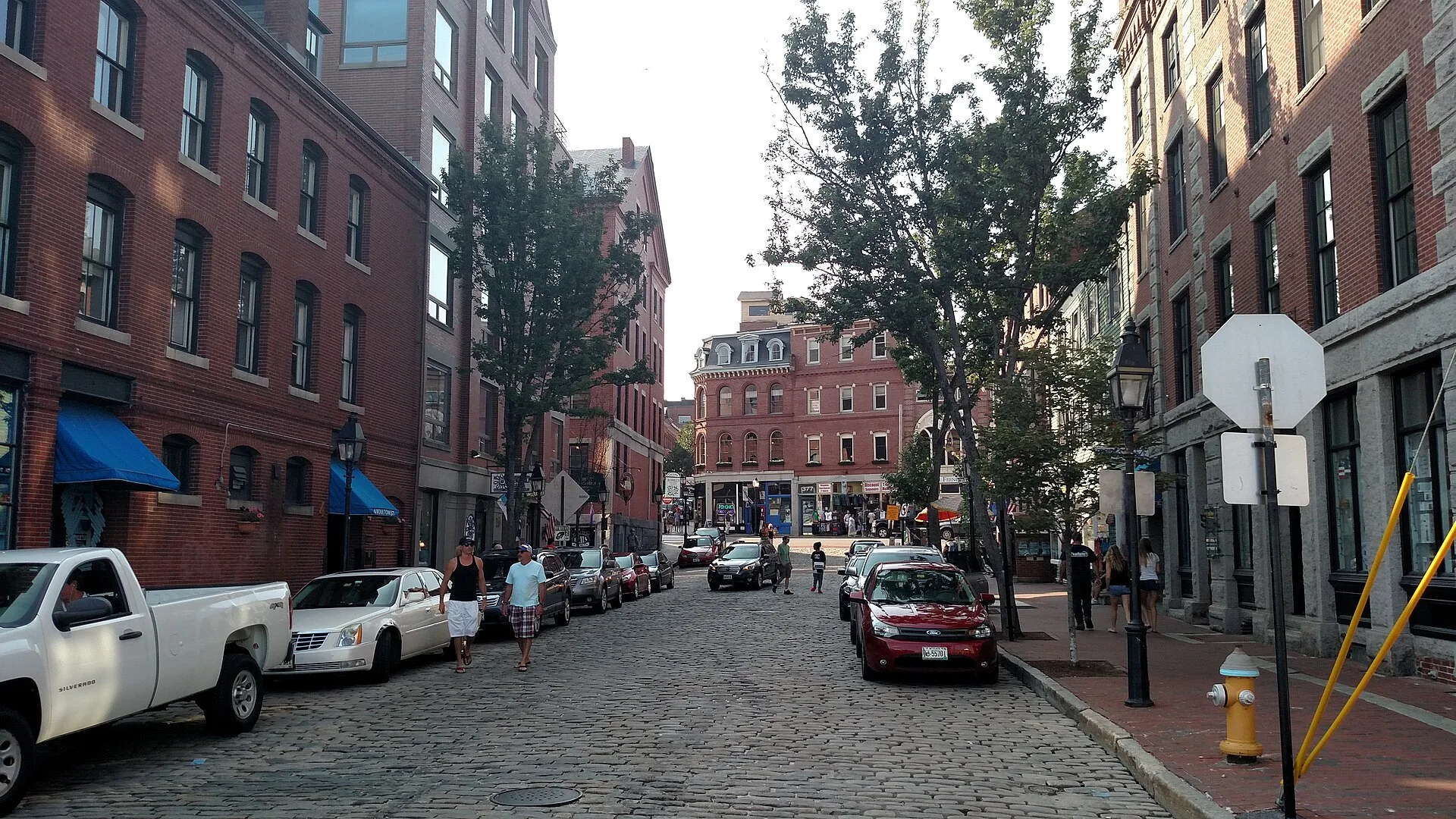 A street in Portland's Old Port