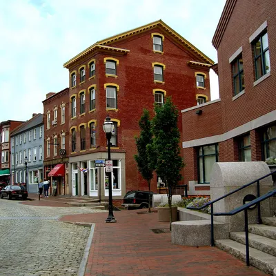 Brick buildings in Portland's Old Port