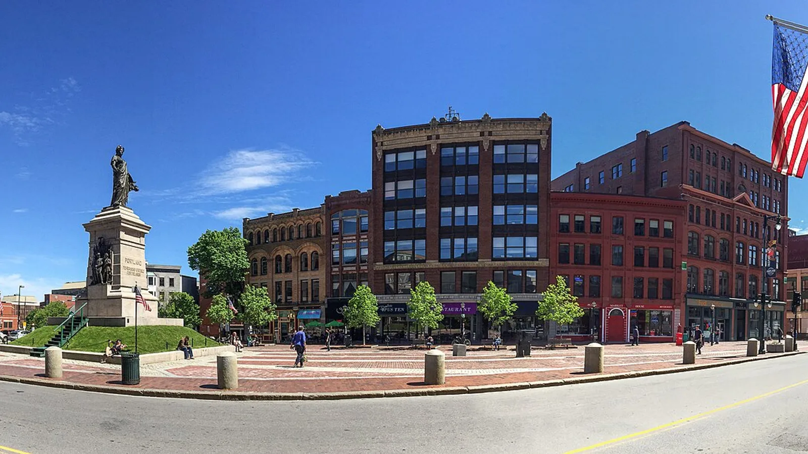 Monument Square panorama, Portland Maine