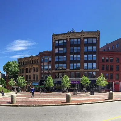 Monument Square panorama, Portland Maine